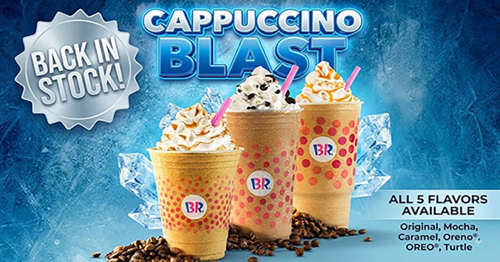 Baskin Robbins Original Cappuccino Blast Rich Espresso & Creamy Vanilla Bliss